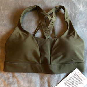 Lululemon Vitalize Swim Bra Olive Green Sz4 NWT